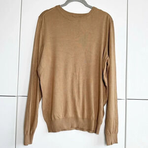 PORTER & ASH Mens Crewneck Sweater Size Medium Camel/Tan/Brown Light Weight